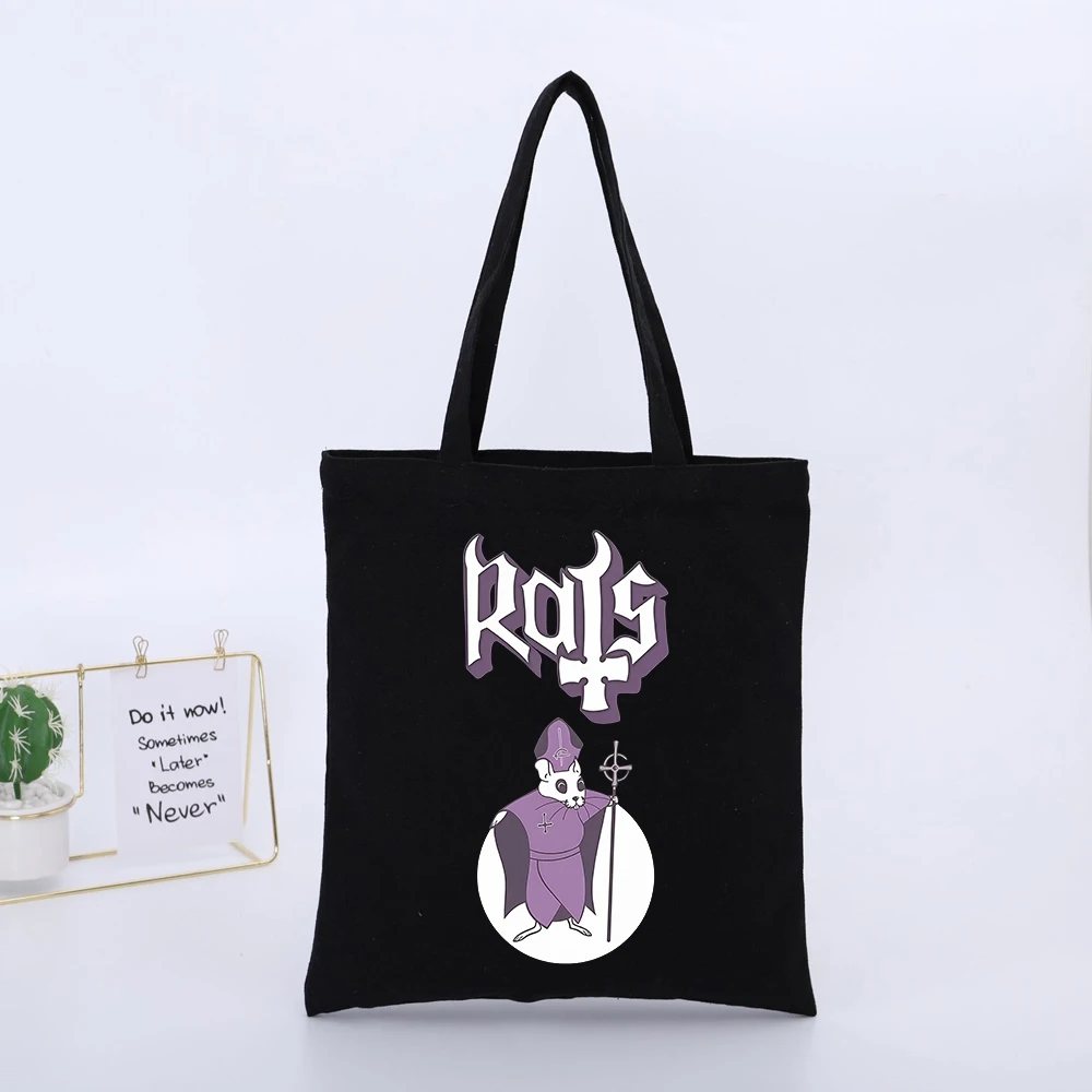 Gothic-Inspired Graphic Canvas Tote Bag with Letter Print, Urban Style for Daily Shopping and Casual Outings