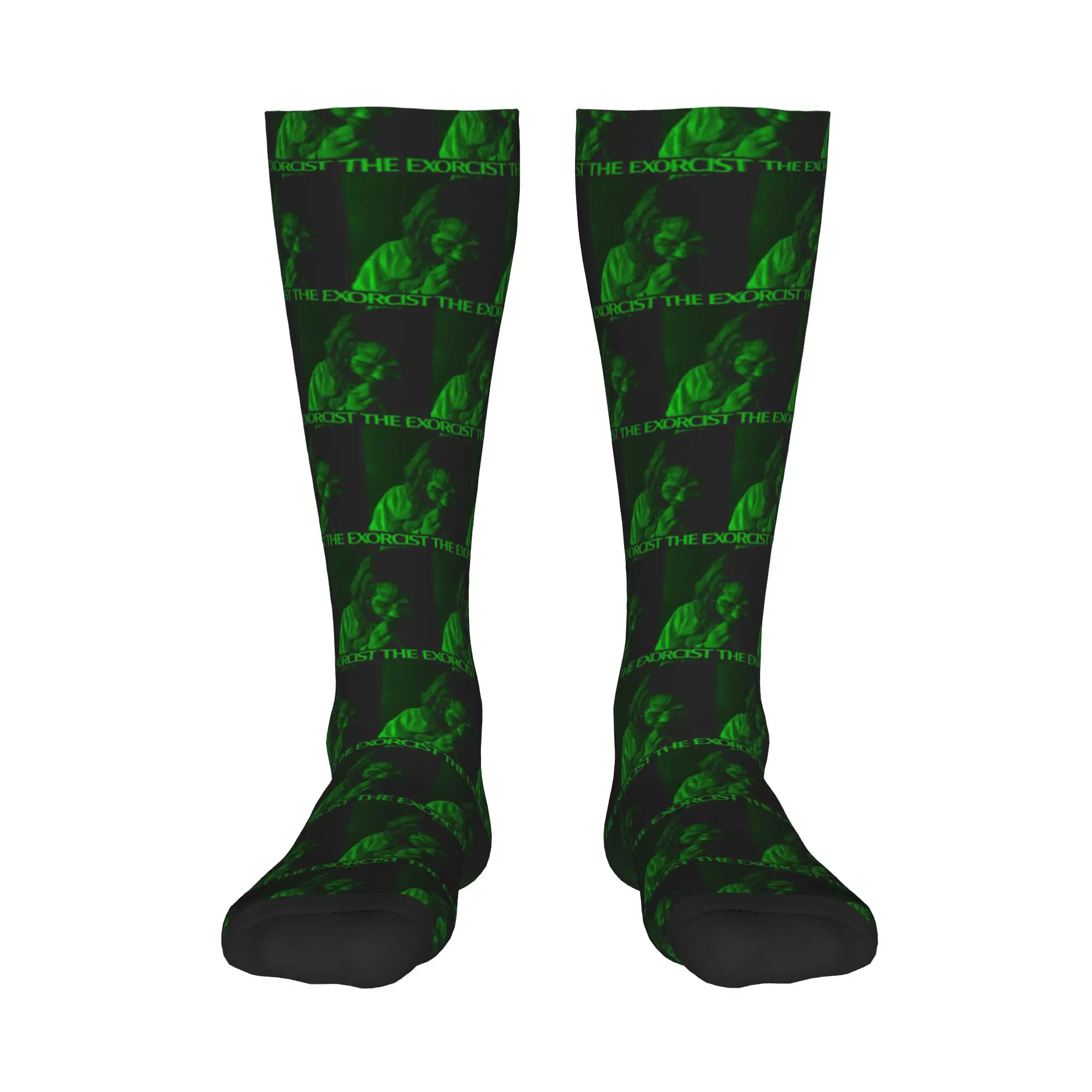

Всесезонные чулки для экипажа, зеленые носки «Экзорцист», забавные длинные носки в стиле Харадзюку в стиле хип-хоп, аксессуары для мужчин и женщин, подарок на день рождения