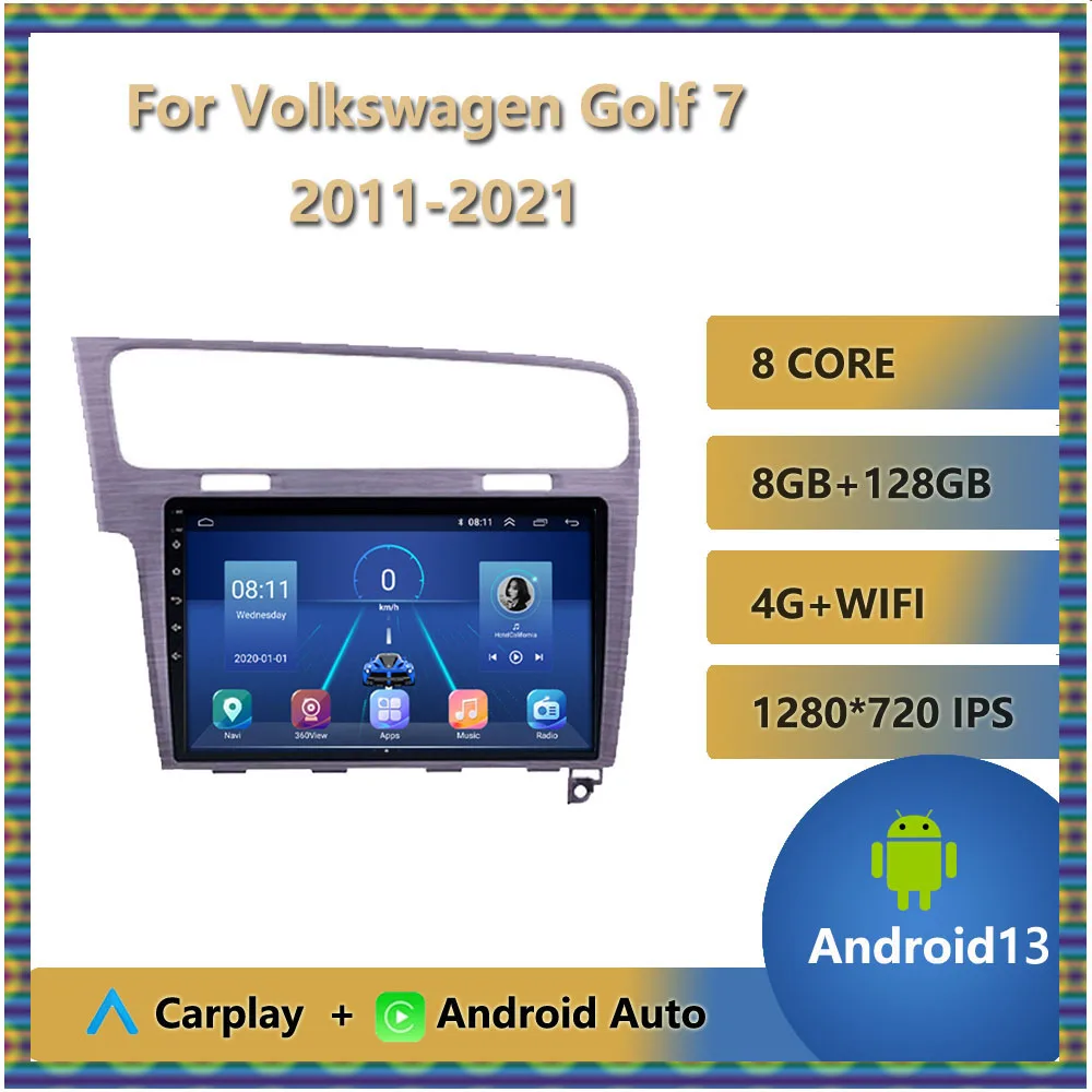 

2 Din Car Radio Multimedia Player For Volkswagen VW Golf 7 MK7 GTI 2011 - 2021 Android 13 GPS Navigation Stereo Head Unit BT RDS