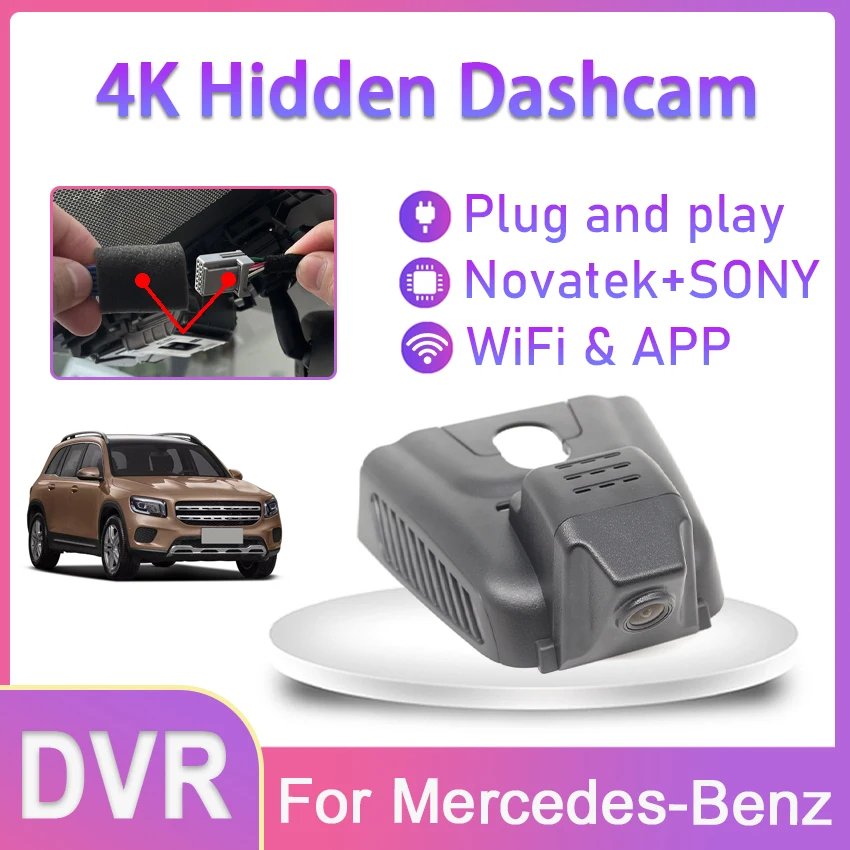 

UHD 2160P Plug And Play Wifi Car DVR Video Recorder Dash Cam For Mercedes-Benz B Class B200 GLB GLA C118 A180L A200L 2019-2022