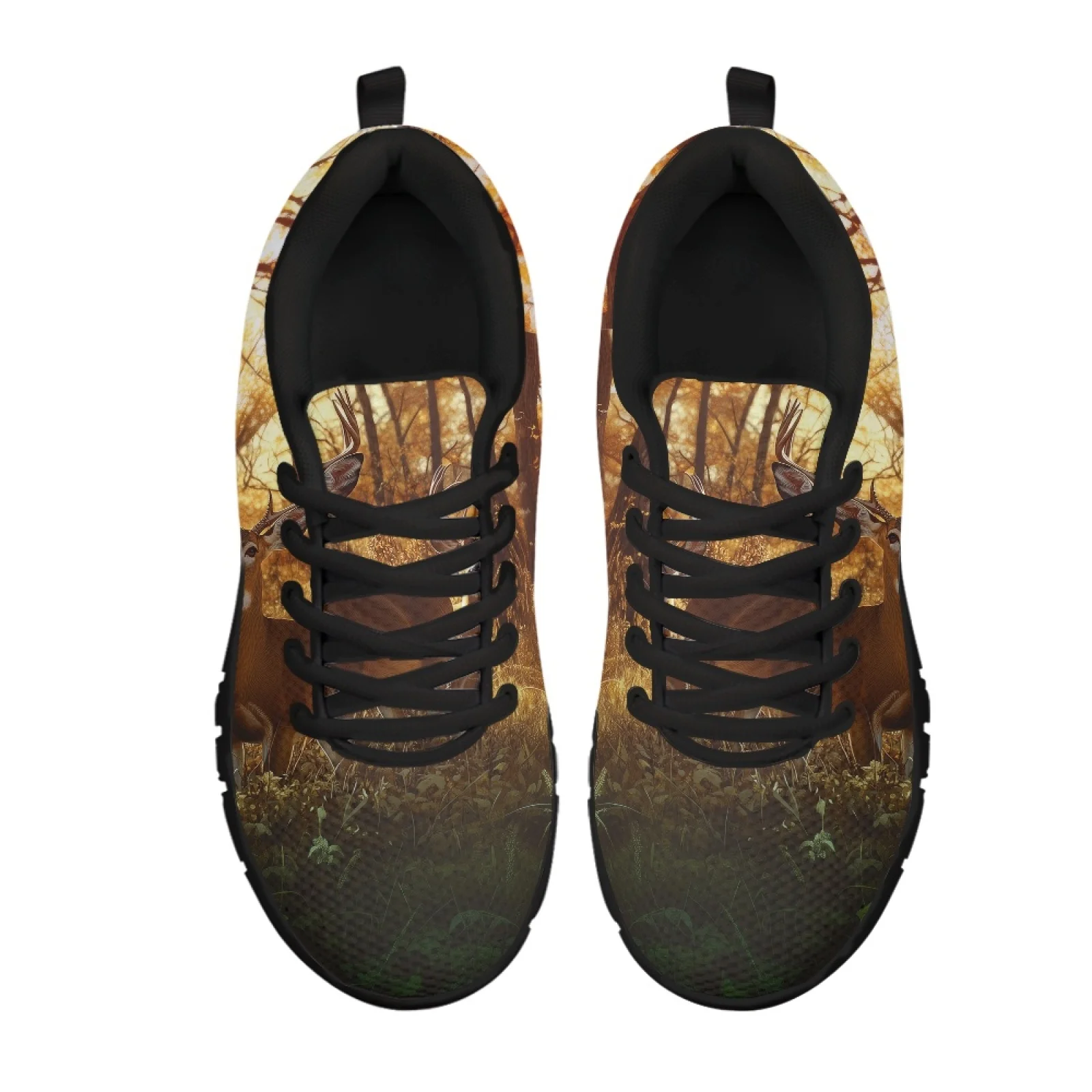 Coloranimal Golden Forest Deer Women Cushioned Jogging Shoes for Long Standing Comfort Mens Athletic Sneakers Footwear