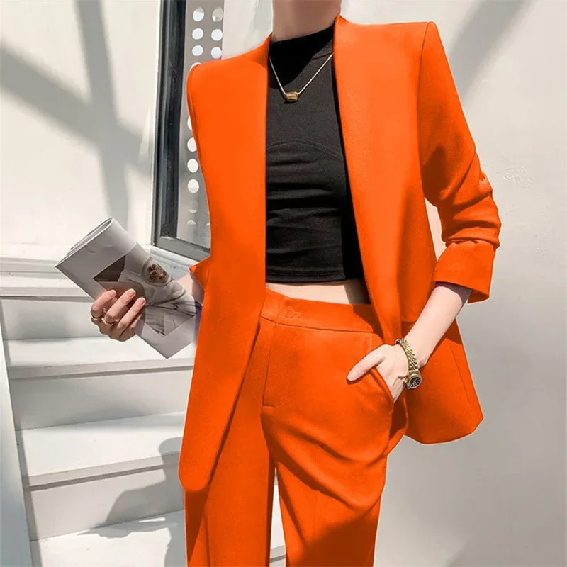 FTETTERS Brand Spring and Autumn Blazer Suit Women 2024 New Business Leisure Slim Pants Set Classic Professional Formal Dress