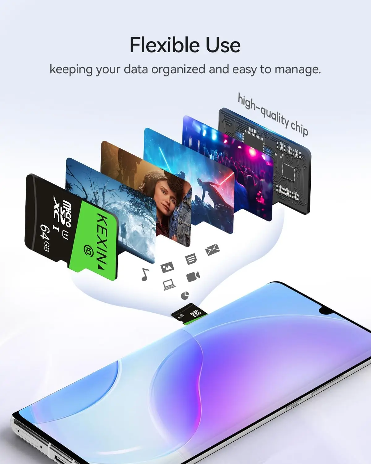 64GB Micro SD Card 10 Pack with Adapter, UHS-I C10 U1 High Speed TF Card for Smartphone Tablet Camera