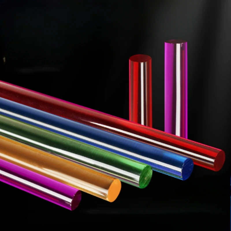 1-6pcs Colored Acrylic Rod Solid Semi Transparent Organic Glass Rod Diameter 3mm-40mm Light Guide Wall Processing Customization