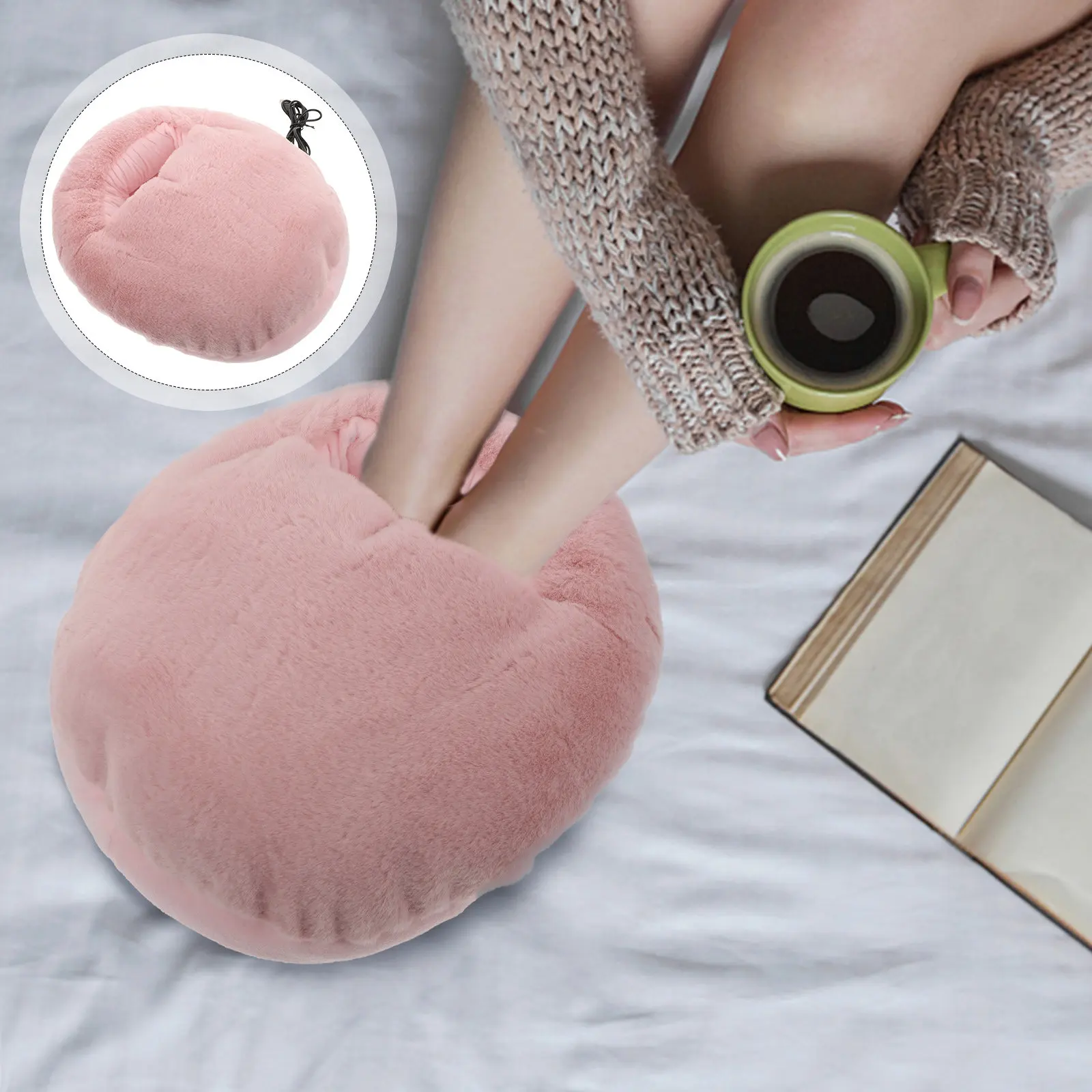 1Set USB Foot Warmer Professional Electric Heating Shoes Safe Heating Winter Foot Warmer Soft Supple Home Office Heater Shoe