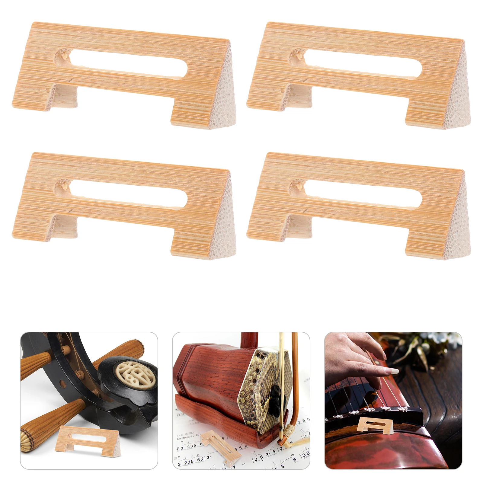 

5pcs Sanxian Bridge Replacement Aged Bamboo Professional Chinese Instrument Parts Hollow Design For Traditional Folk Music