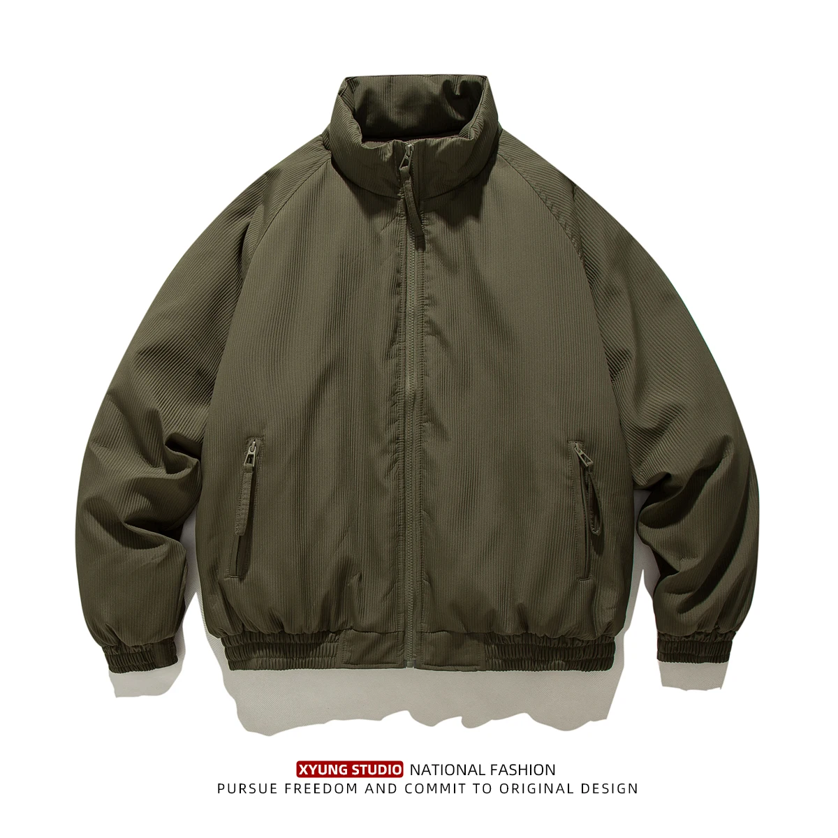 

Теплая хлопковая куртка с вертикальными полосками и воротником-стойкой для мужчин и женщин, утепленная, из полиэстера, повседневная одежда