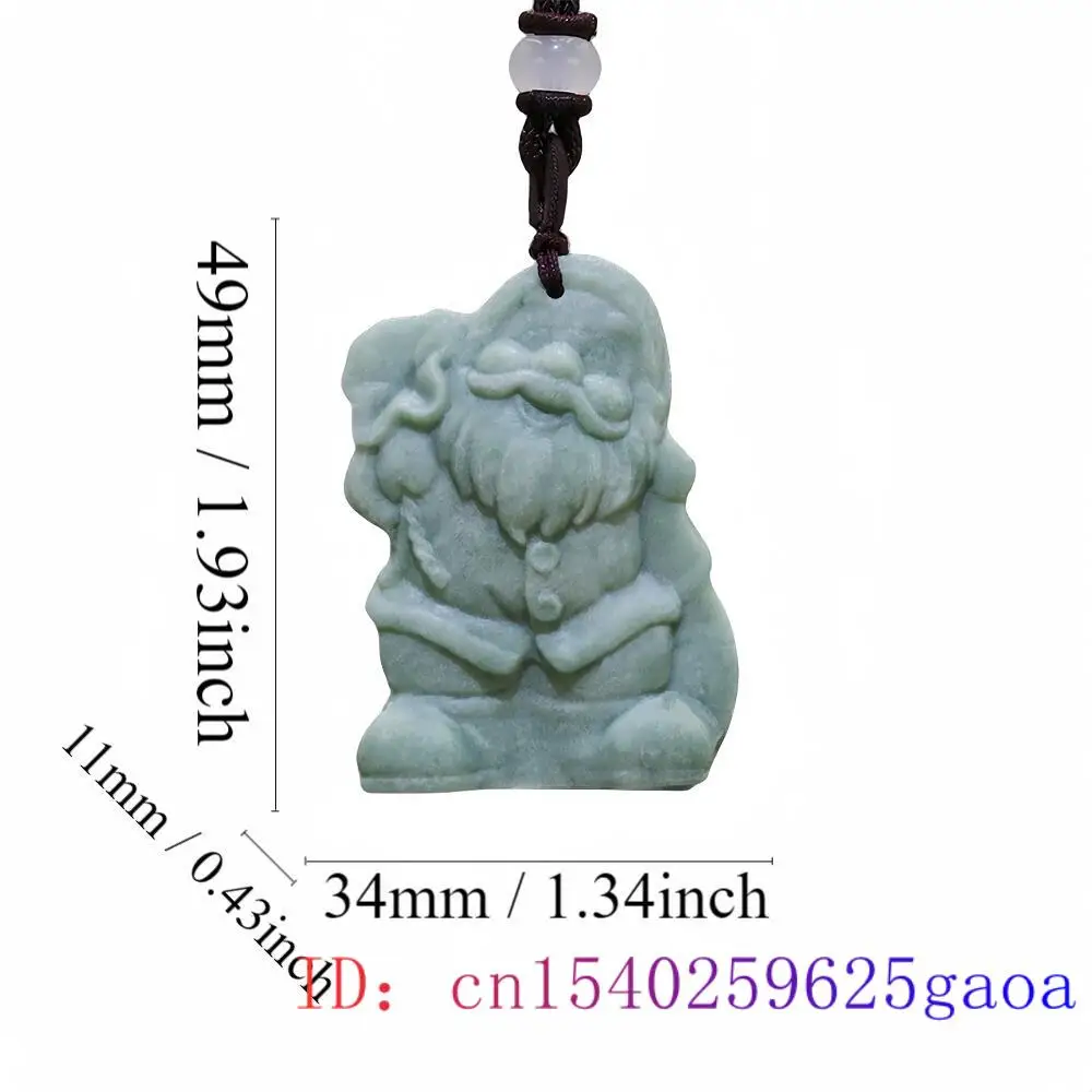 Natural Real Jade Santa Claus Pendant Necklace Chinese Designer Gemstones Luxury Carved Jewelry Gifts for Women Men Stone