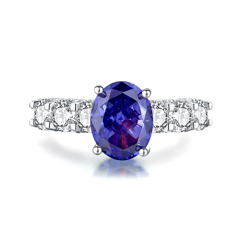 2024 New Purple High Carbon Diamond Ring For Women 925 Sterling Silver Set 3 Carat Ice Flower Cut Zircon Diamond Finger Jewelry