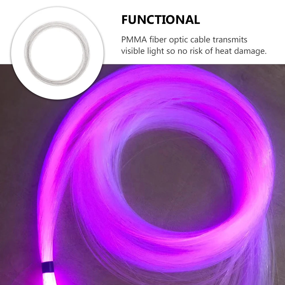 

1mm Plastic Fiber Optic Cable 100m Transparent Lighting Fixture Durable PMMA Non Conductive Water Resist Heat Safe Decorative