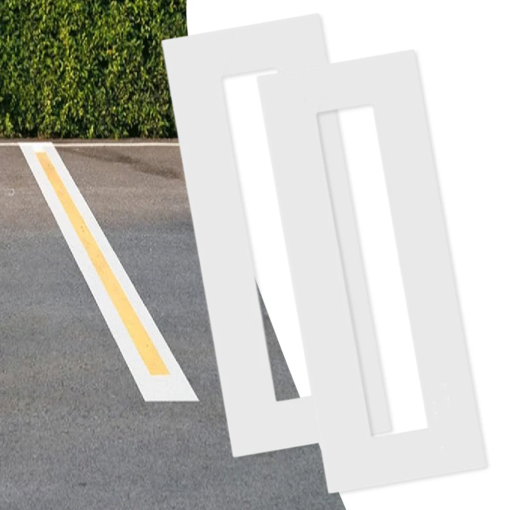 2PCS 4x84.6 Inch Reusable Silicone Parking Lot Line Stencils Easy Versatile Parking Lot Line Template Spray Paint Template