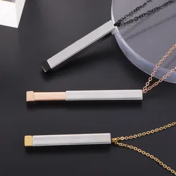 Stainless Steel Hidden Pendant Necklace Blank For Engrave Metal Rctangle Bar Necklace Choker Mirror Polished Wholesale 5pcs