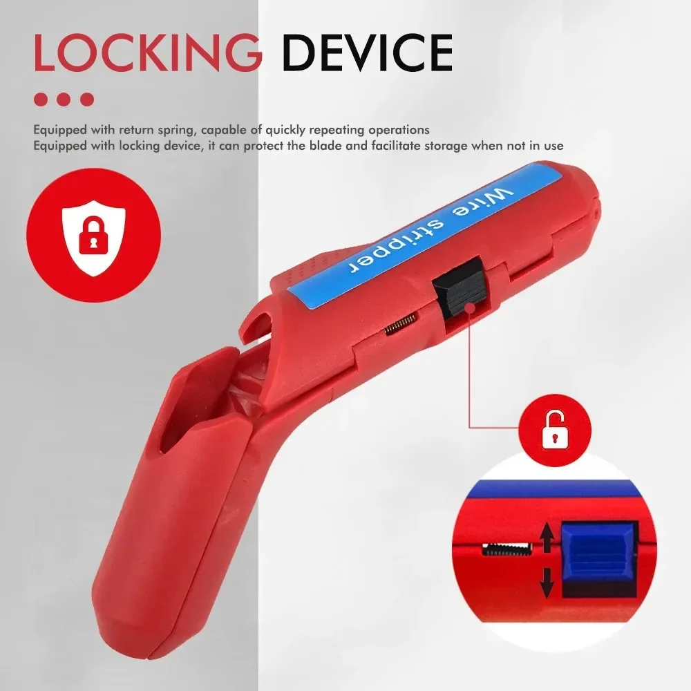 أداة تجريد جديدة متعددة الوظائف مقبض منحني سلك المتعريات كماشة سلك عالية الدقة سلك المتعريات للكابلات الكهربائية #6