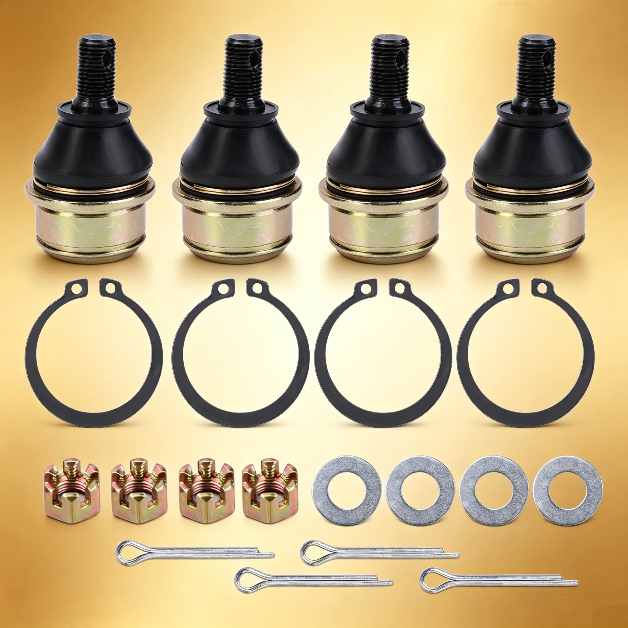 4PCS Ball Joints Upper and Lower Ball Joint Kit for Honda FourTrax Foreman Rubicon TRX500FA 2001-2009 2011-2014 Replacement 51375HP5601