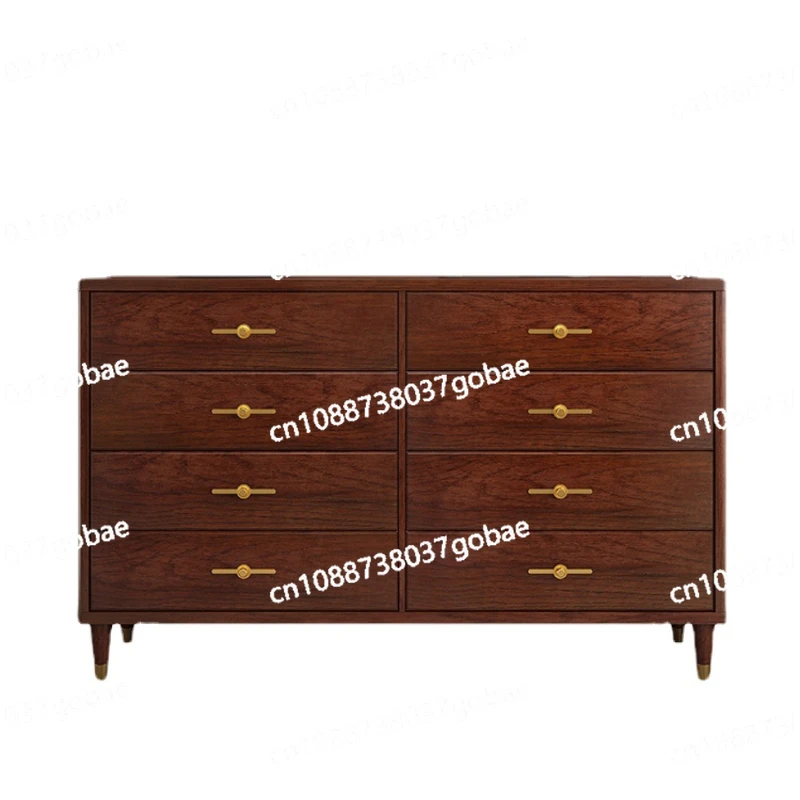 PQF Solid Wood Chest of Drawers Storage Cabinet Locker Chest of Six Drawers 7-Drawer Cabinet Eight Spares Cabinet