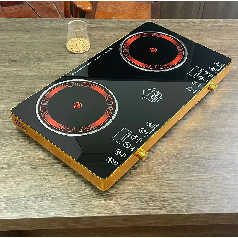 High Power 220v Double Burner Induction Stove New Design Multi-Function 2 Hob Electric Cooking Waterproof Ceramic Kitchen