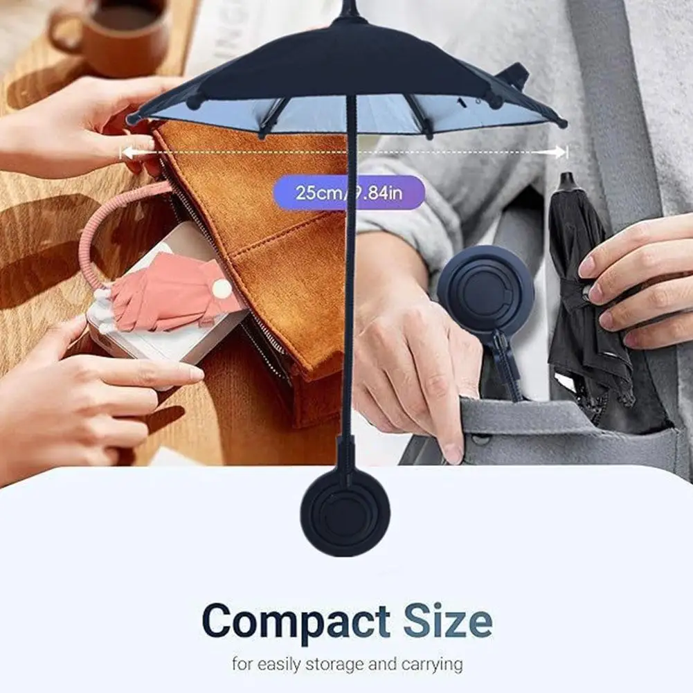 磁気電話傘 Iphone、Android スマートフォンサンシェードカバー新しい磁気格納式携帯電話傘スタンド K5G8