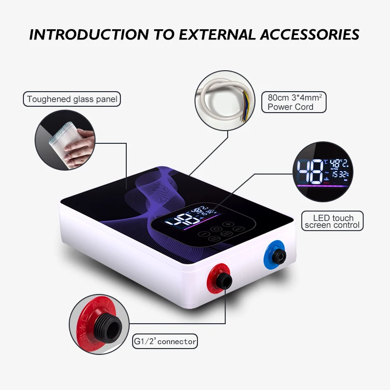 2025, nieuwe draagbare elektrische boiler met concurrerende prijs - tankloos op batterijen voor camper, buiten, garage, auto en badkamer