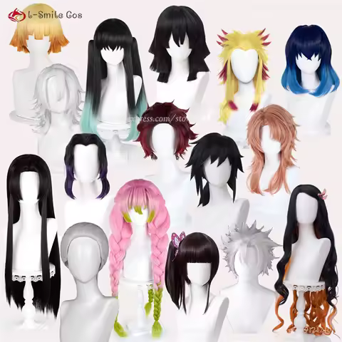 Kamado Tanjirou Agatsuma Zenitsu Uzui Tengen Tokitou Muichirou Tomioka Giyuu Iguro Obanai Kanroji Mitsuri Sabito Cosplay Wig