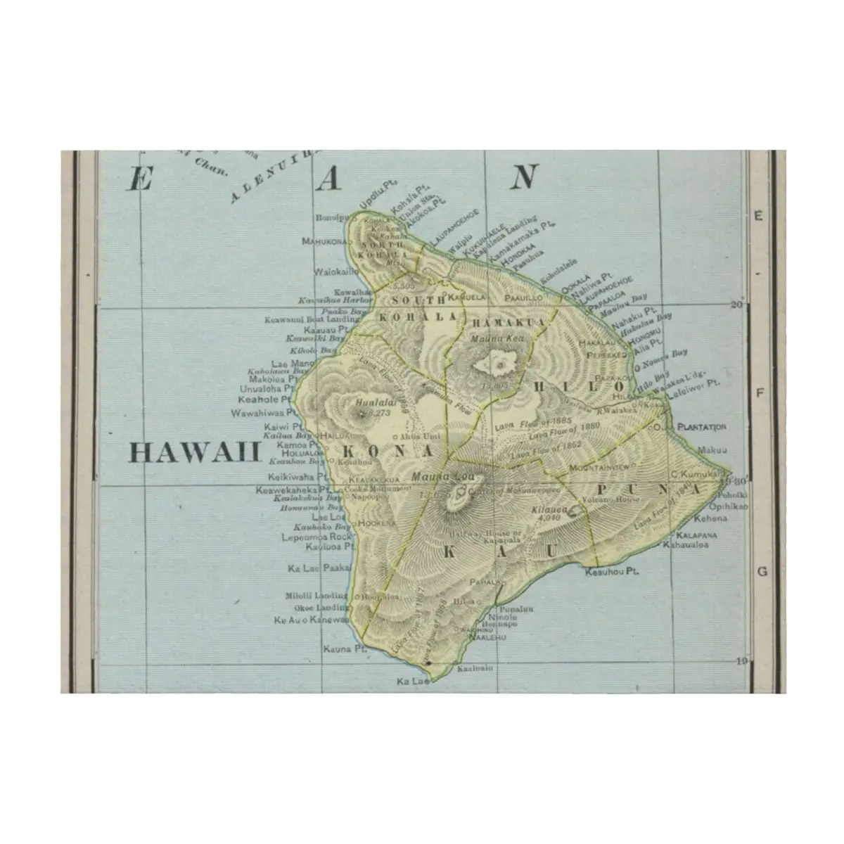 

Vintage Map of Hawaii Island (1901) Throw Blanket Blankets Sofas Of Decoration For Sofa Thin Sofa Throw Blankets