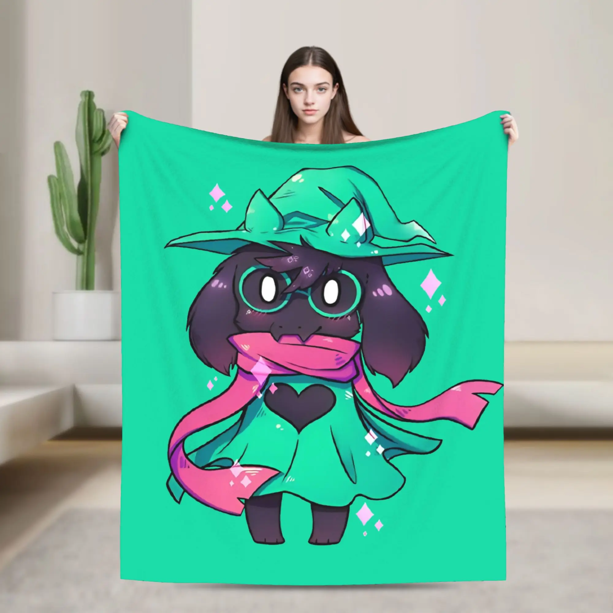 

Фланелевые одеяла Deltarune Ralsei Chibi, винтажное одеяло для кровати, дивана, дивана, 150*125 см, ковер