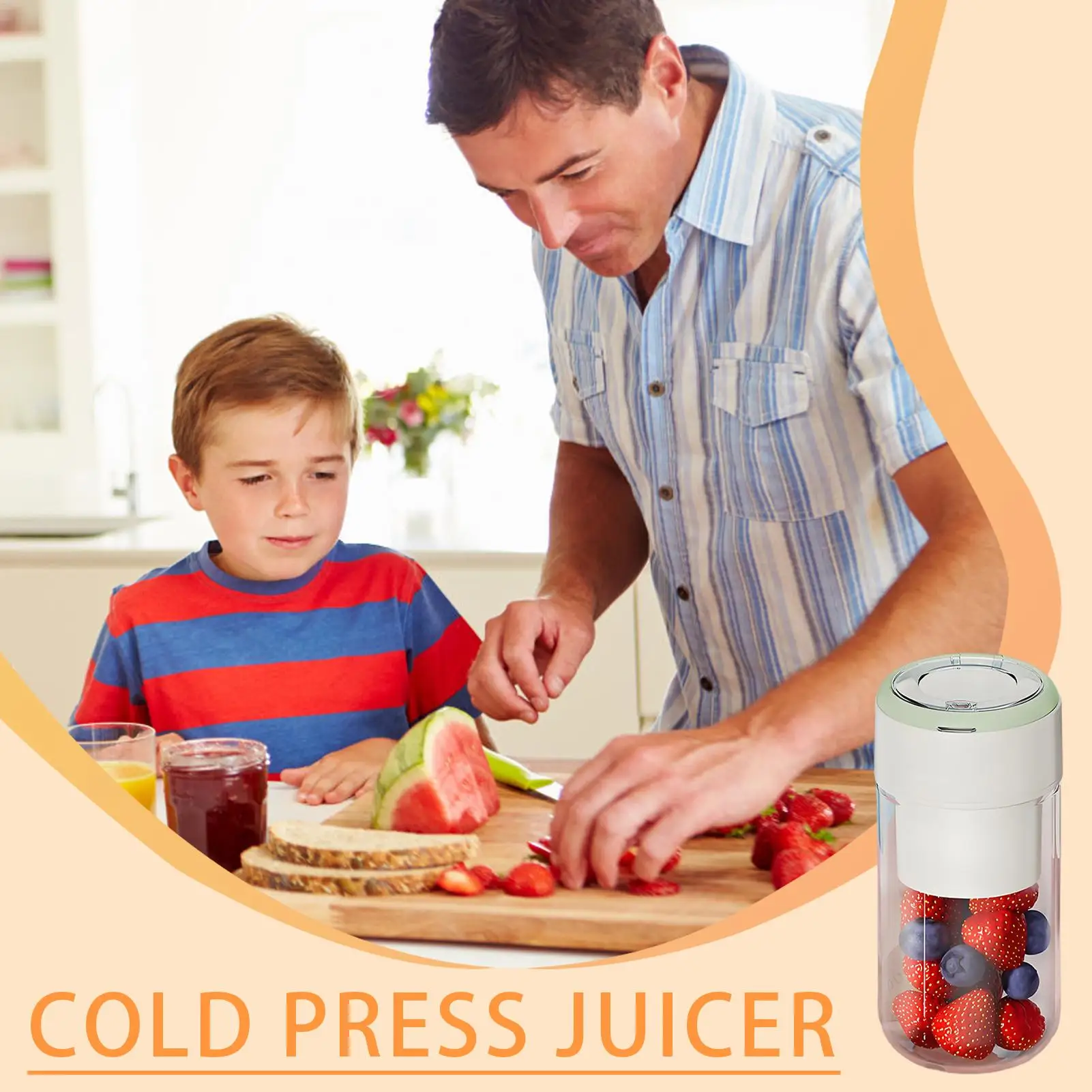 Licuadora portátil USB, exprimidor de frutas prensadas en frío, exprimidor de batidos a prueba de fugas para cítricos, limón, naranja, pera, cocina, hogar, Camping