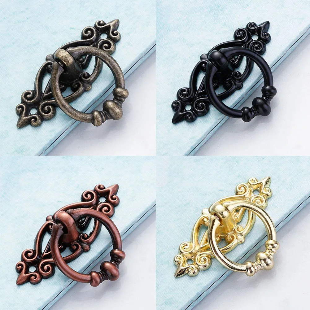 

High Quality Installation Easy Material Alloy Handle Drawer Pull Ring 1PC 65*46mm Dressers Hanging Hardware Parts Retro