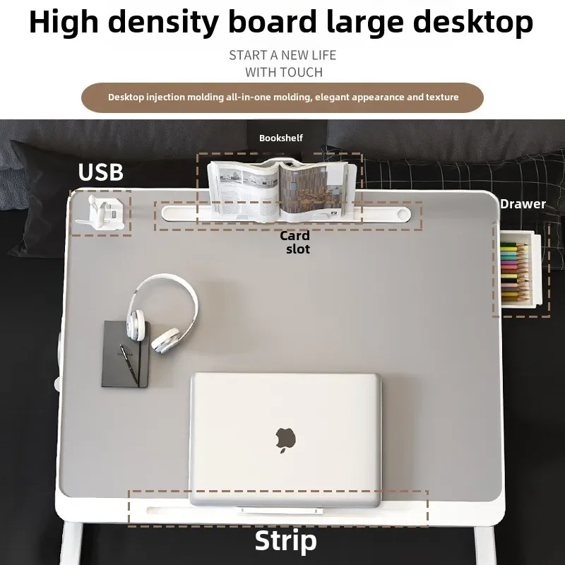 Foldable bed small table laptop computer table multi-functional student dormitory desk, home study small table