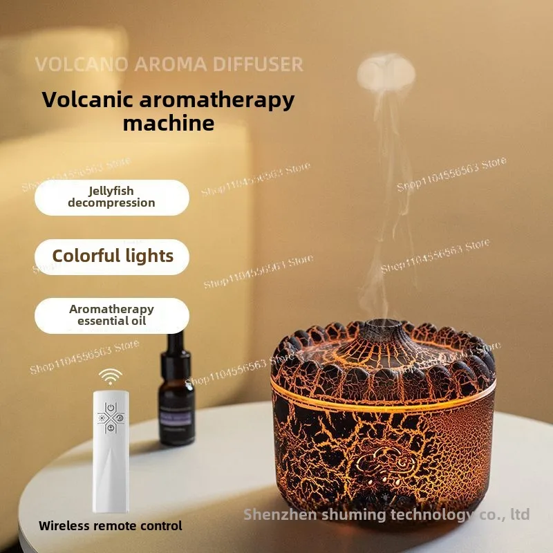 模擬炎加湿器、雨滴アロマセラピーマシン、家庭用、大容量、インテリジェント火山スプレー