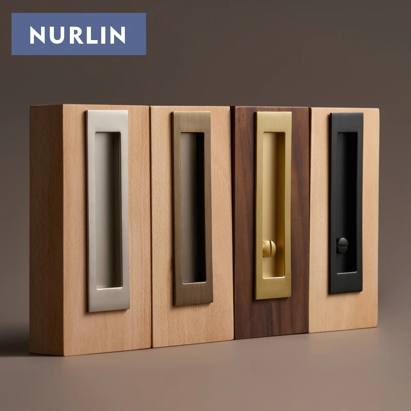 Nurlin Messing Taschenschiebetürgriff Schiebetürschloss Antik Messing Schwarz Gold Nickel gebürstet optional