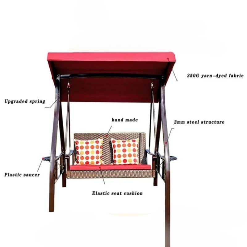 Outdoor Furniture Wholesale Suspended Patio Swing Chair Rattan Sunbed Garden Swing Metal Patio Swing Chair