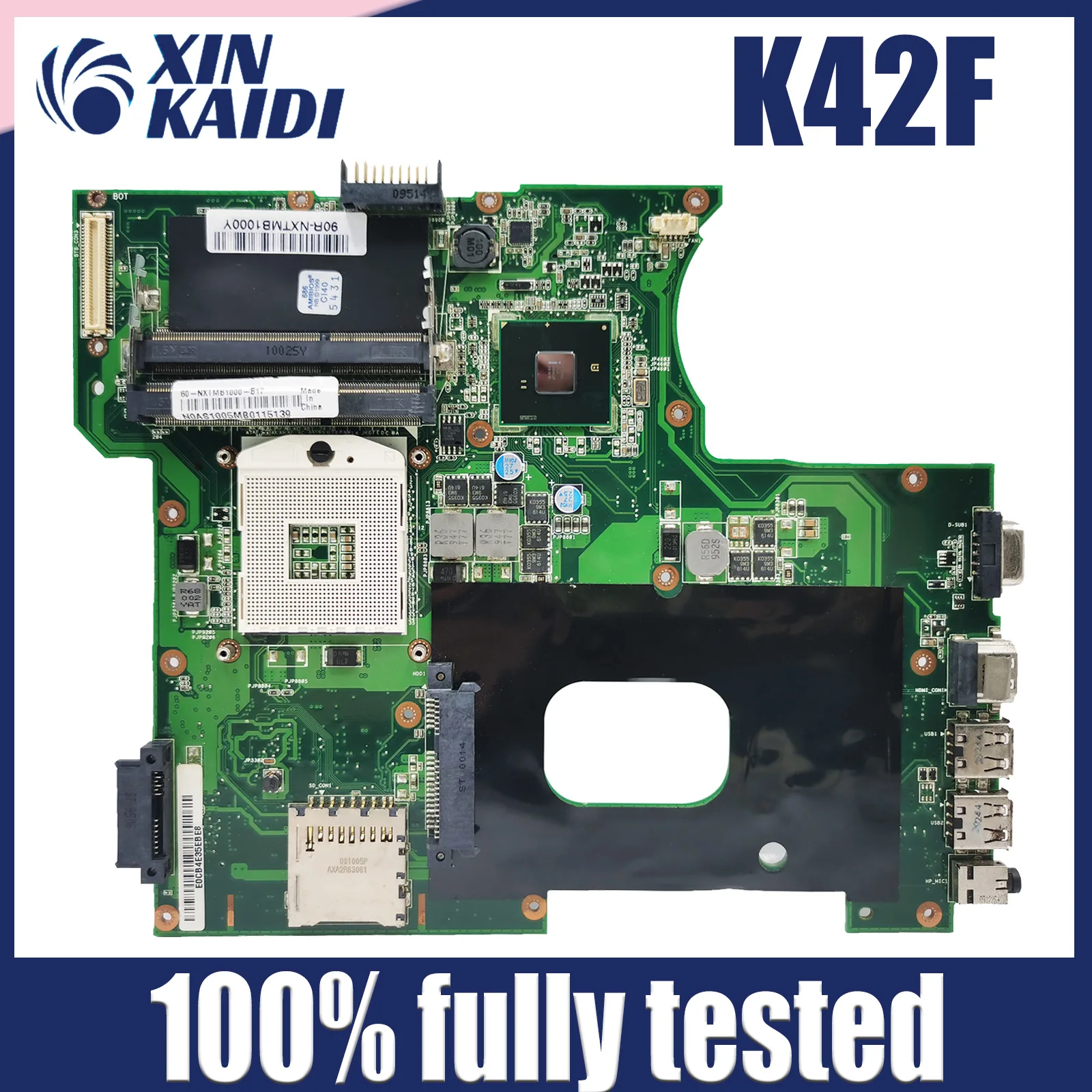 

Notebook K42F Mainboard For ASUS X42F U42F A42F P42F Laptop Motherboard HM55 PGA-989 100% Test OK