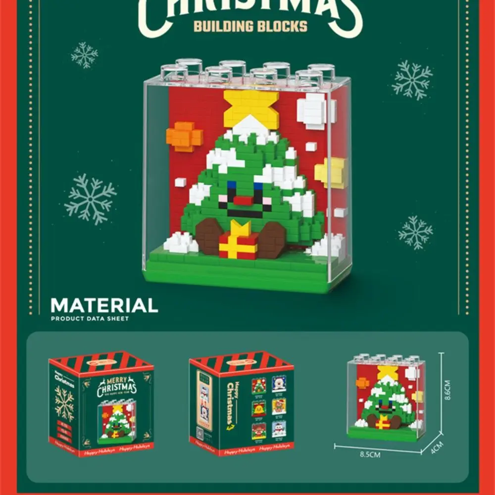 Mini blocs de construction d'arbre de noël, modèle père noël, Micro briques, blocs de construction éducatifs, décoration cadeau DIY