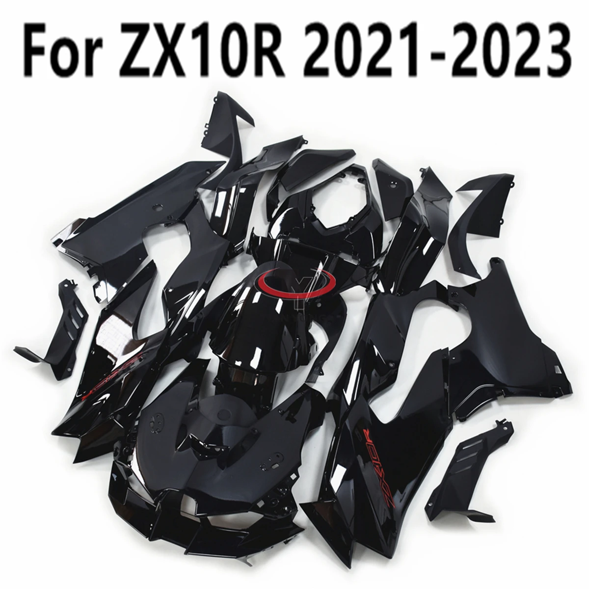 For ZX10RR ZX10R ZX 10R 2021-2022-2023 Motorcycle Full Fairing Kit Bright black with red letters Cowling Injection Bodywork