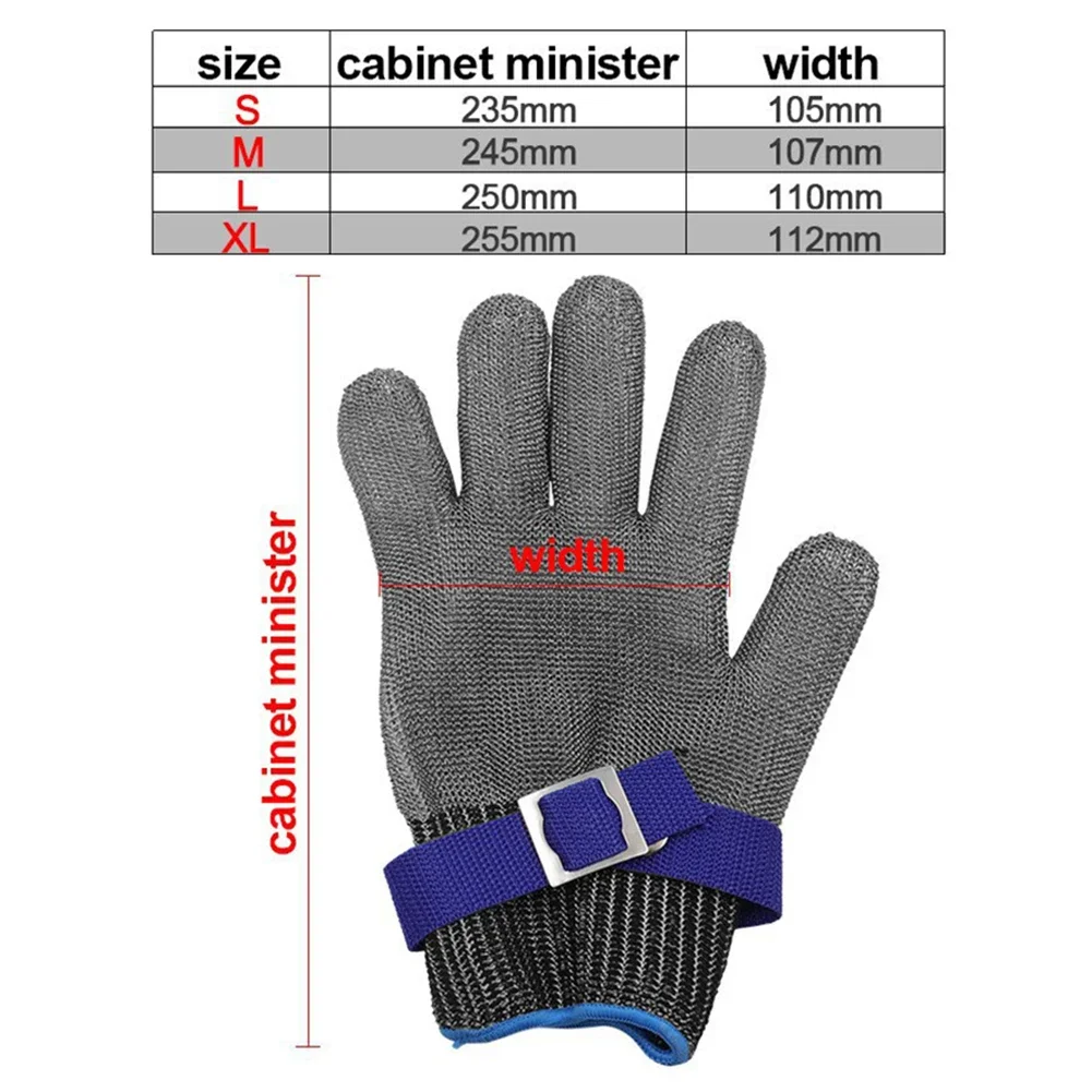 قفازات أمان مضادة للقطع ، مقاومة للقطع ، مقاومة للطعن ، أسلاك الفولاذ المقاوم للصدأ ، شبكة معدنية ، حماية الجزار ، لحم