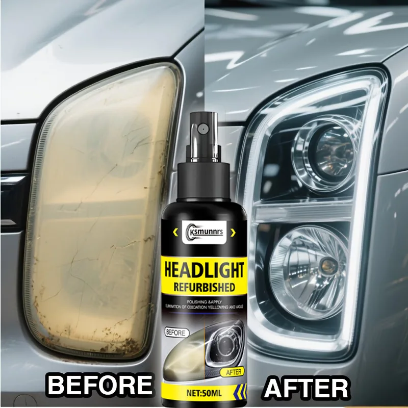 Fasilawei Car Moto Headlight Polish - All-Model Oxidation Yellowing Remover Long-Lasting Coating