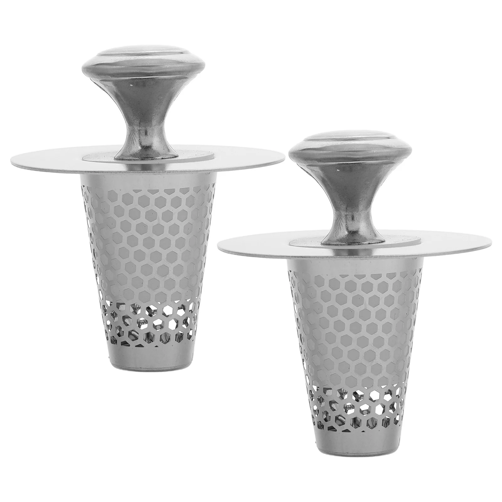 

2 Sets Stainless Steel Sink Hair Catcher For Bathroom Kitchen Bathtub Laundry Silicone Filter Mesh Cover Stopper Basket