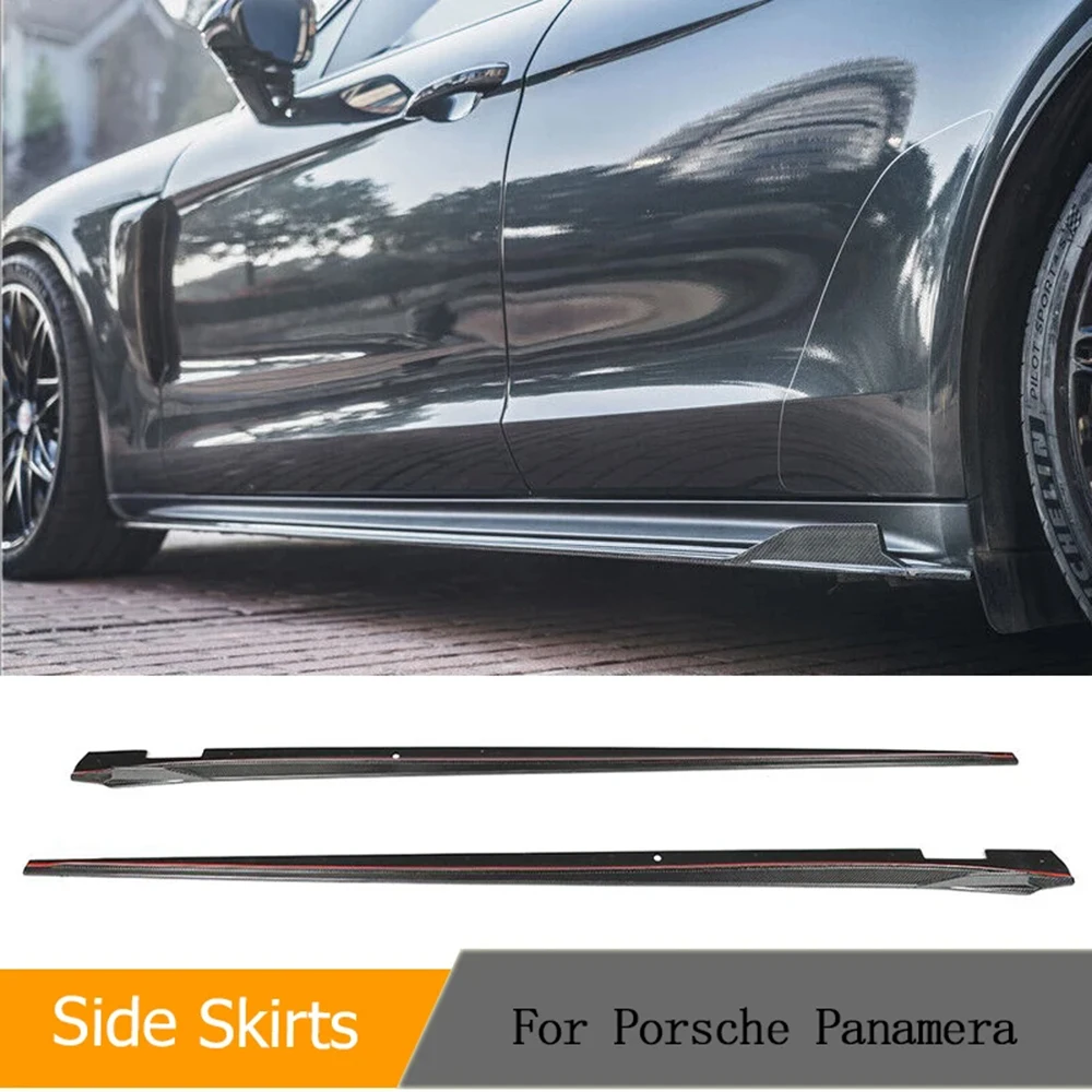 

Car Side Skirts Extension Lip For Porsche Panamera Turbo S 4S GTS Sport 4-Door 2017-2019 Racing Side Bumper Aprons Carbon Fiber