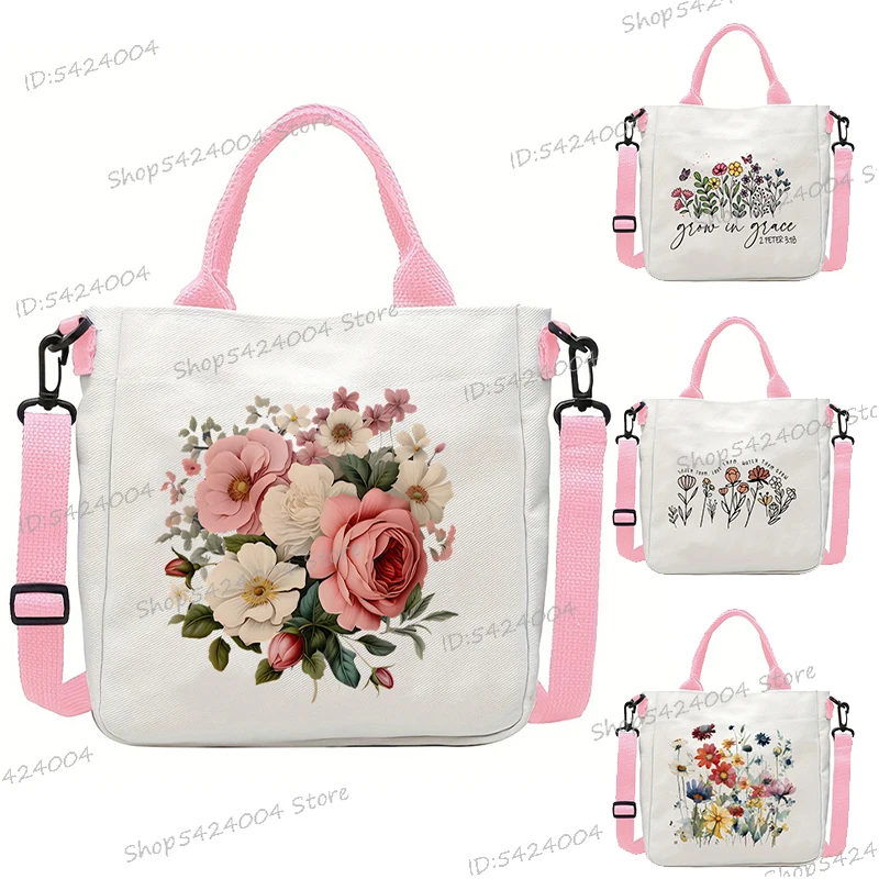 

Vintage Floral Shoulder Bag Bohemia Portable Wild Flower Crossbody Bags Square Storage Bags Women Fashion Canvas Handbags