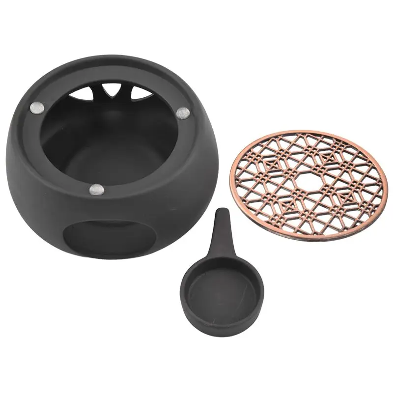 A27F- Teapot Warmer Holder Base Tea Warmer Insulation Base Tea Coffee Water Warmer Hollow Candle Heating Base Holder