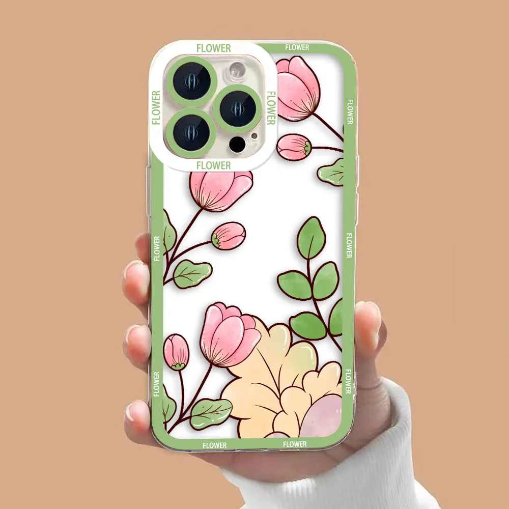 Abstract Originality Plants Leaf Cover Angel Eyes Clear Phone Case For OPPO A98 A96 A95 A94 A78 A74 A73 A58 A55 A54 A31 A16 Case