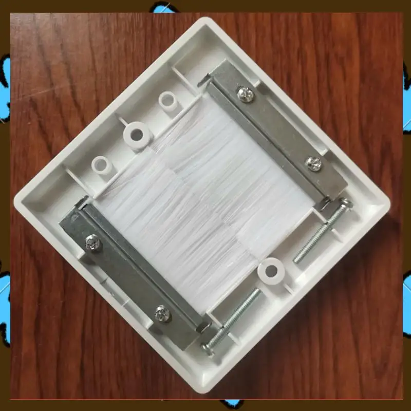 Promotion! 8Pcs Flush Brush Wall Plate Brush Single 1 Gang Wall Outlet Cable Entry Plate Tidy Mount Face Plate Wall Plate White