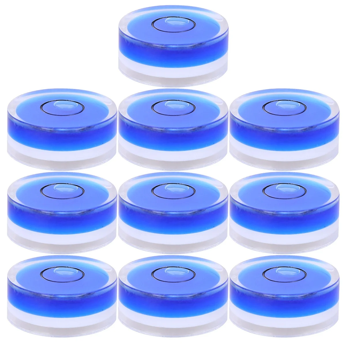 10 Buah Alat Presisi Bening Tingkat Gelembung Bulat Akrilik 25X10Mm untuk Bingkai Foto Kalibrasi Mural Jahit Silang Horizontal