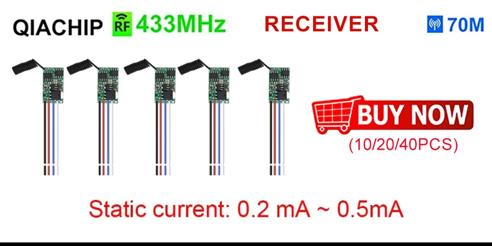 433 Mhz Wireless DC 3,6 V-24 V Fernbedienung Schalter 1 CH RF Sender Modul 433,92 MHZ relais Empfänger LED Licht Controller Kit – Detail 2