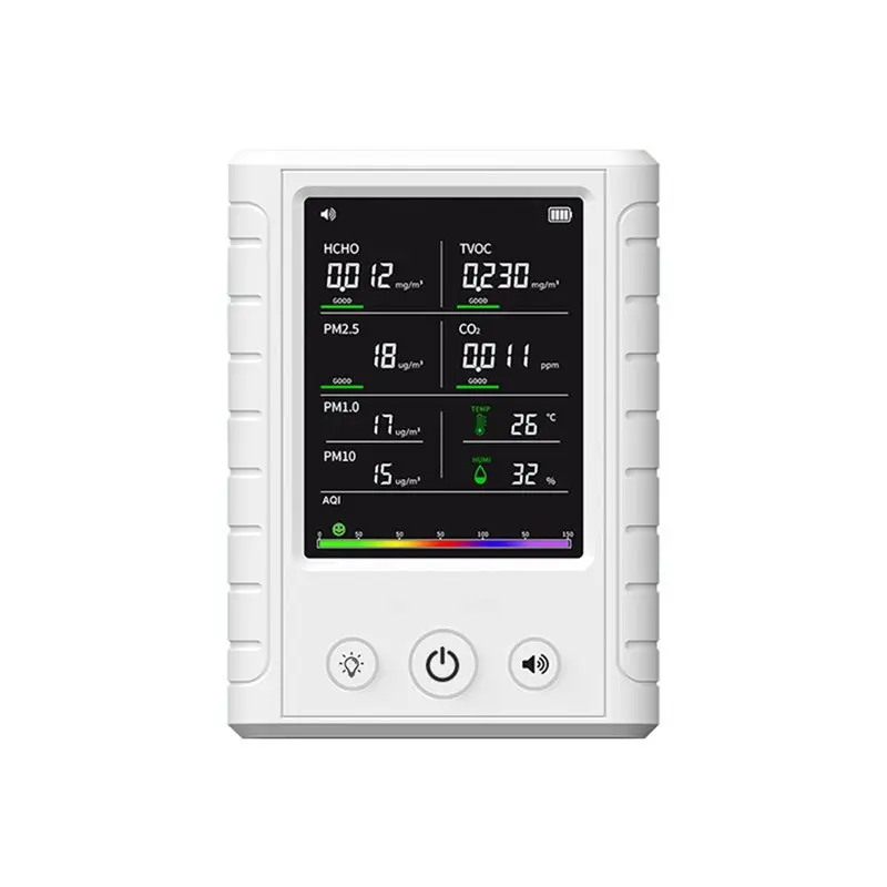 

【MUST-HAVE】Formaldehyde Detector 5-In-1 Multifunctional Detector For Temperature, Humidity, And CO2