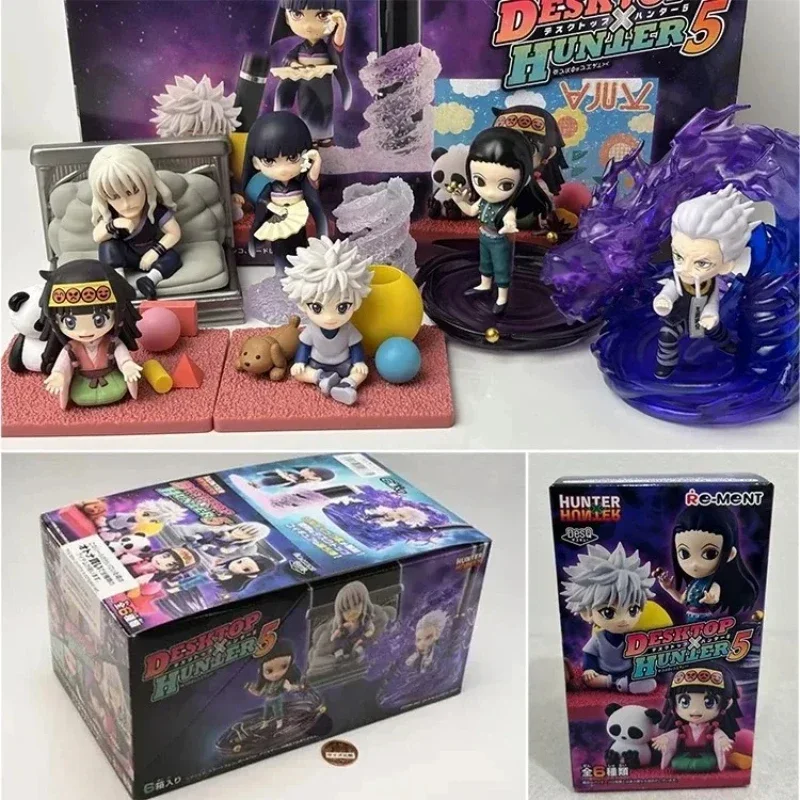 RE-MENT Hunter X Hunter Anime Action Figure Killua Zoldyck GON FREECSS Kurapika Leorio Illumi Hisoka Doll Toys Kids Gifts