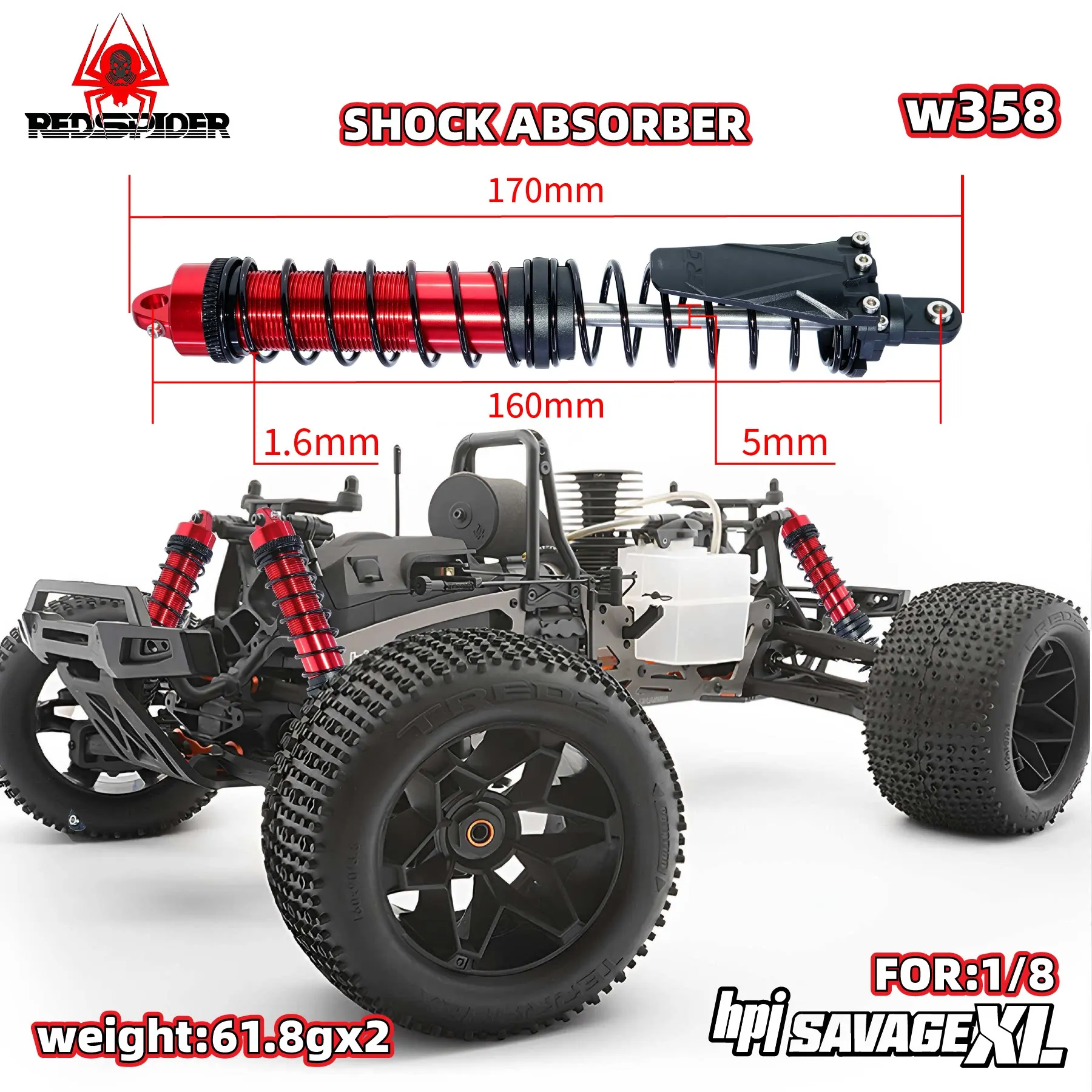 General shock absorber reducer HPI large F1/8 large foot SAVAGE 4.6 FLUX 5.9 XL oil/electric tyrant oil pressure W358