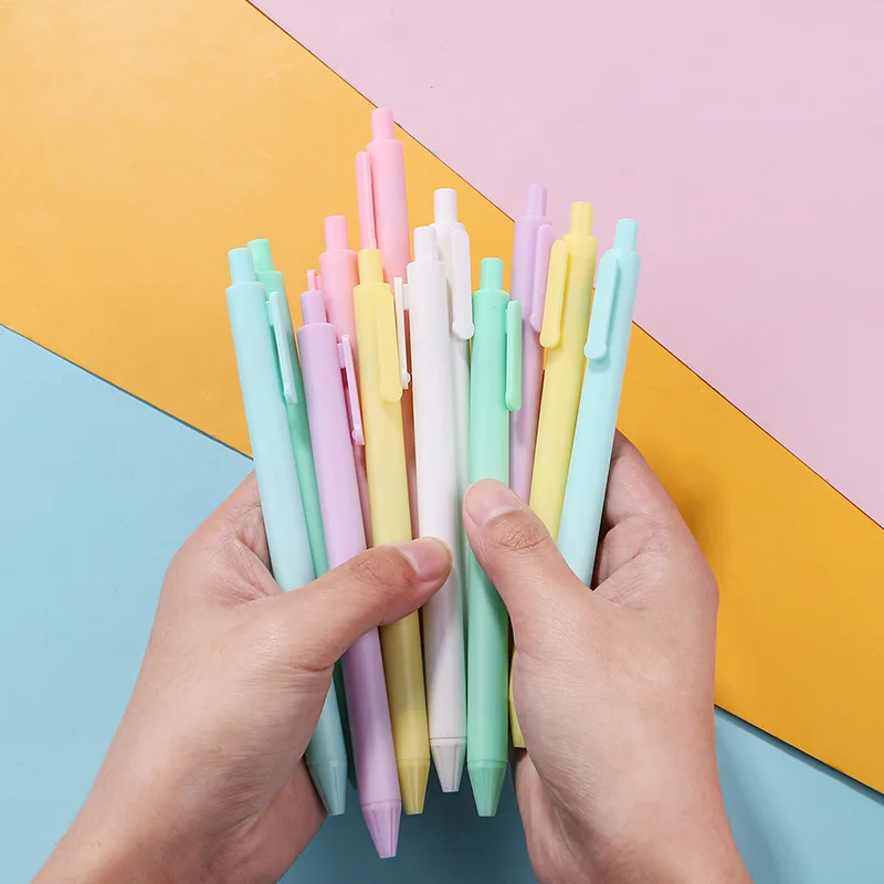 1000Pcs/Lot Color Ink Gel Pen Set 0.5mm Refill Smooth Ink Writing Durable Signing Pen 6 Colors Vintage Color Macarons Pens Gift
