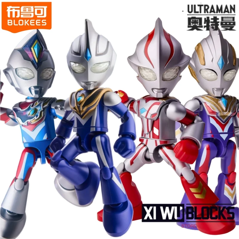 

BLOKEES Building Blocks Ultraman Magic Edition Agu Mebius Trigger Decker Assemble Movable Model Ornament Collection Toys Gifts