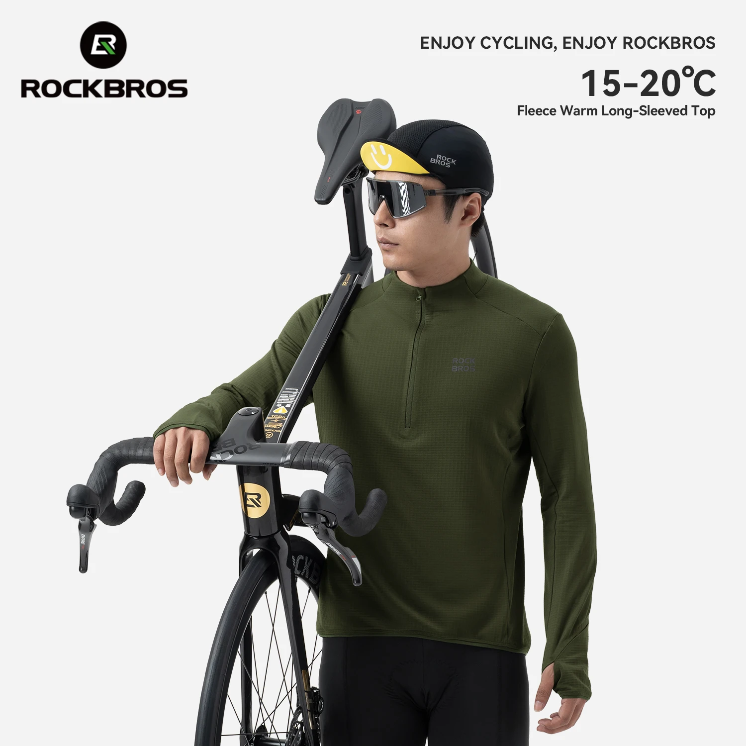 

ROCKBROS Fleece Warm Long-sleeve Sportswear Fitness Top Gym Shirts Quick-drying Resistant Spring Autumn Clothing Sweatshirt